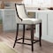 Manhattan Comfort Emperor Bar Stool in Pearl White and Walnut BS008-PW - alternate 2
